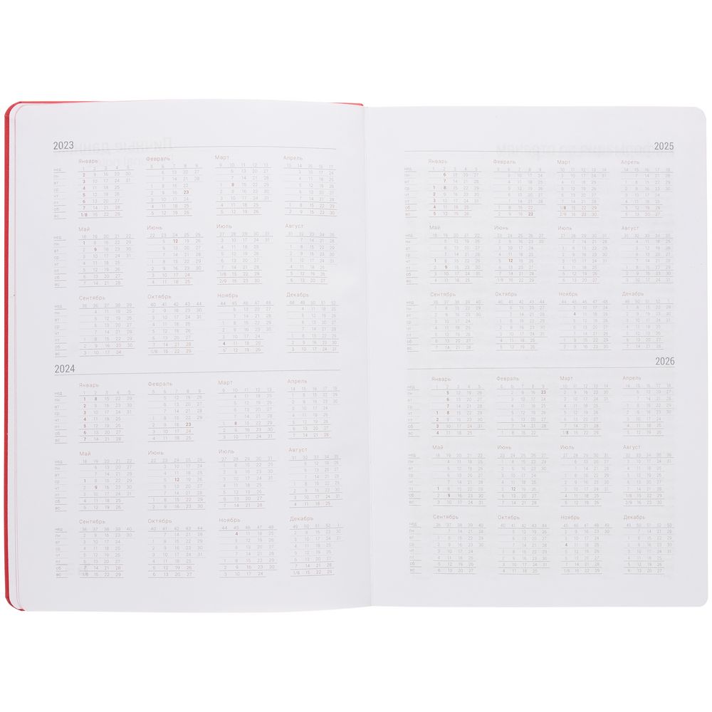 Ежедневник New Factor, недатированный, красный / Миниатюра WWW (1000)