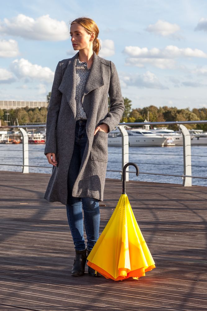 Зонт наоборот Unit Style, трость, черный / Миниатюра WWW (1000)