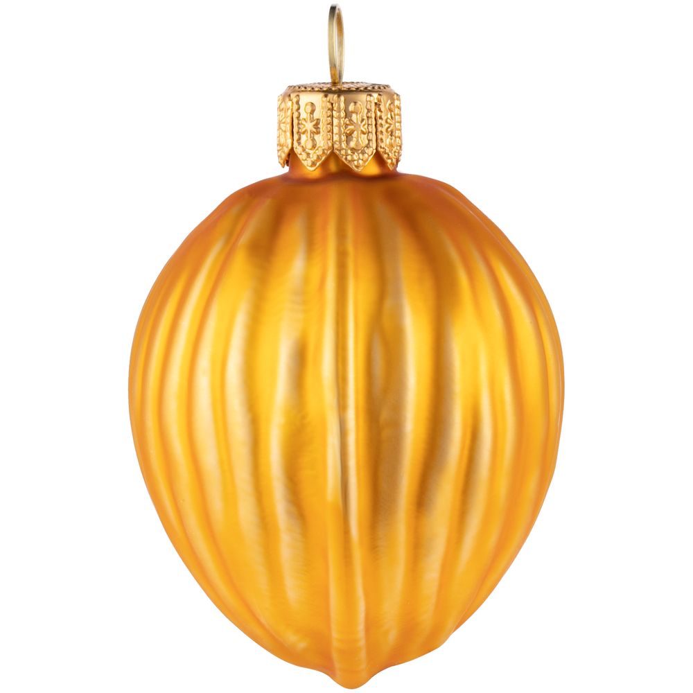 Елочная игрушка «Грецкий орех» в коробке, желтая / Миниатюра WWW (1000)