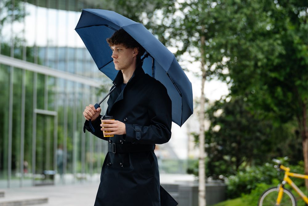 Зонт складной Ribbo, темно-синий / Миниатюра WWW (1000)