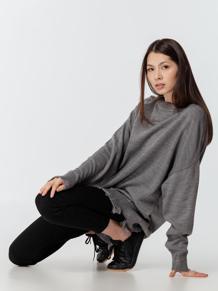 Джемпер оверсайз унисекс Grunge в сумке, серый / Миниатюра WWW (1000)