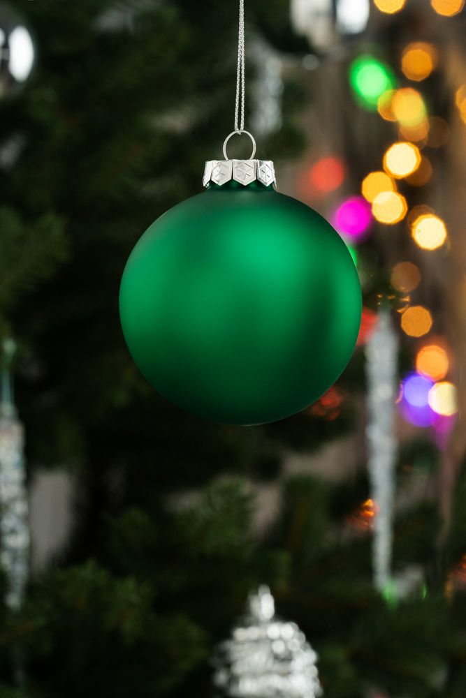 Елочный шар Finery Matt, 8 см, матовый зеленый / Миниатюра WWW (1000)