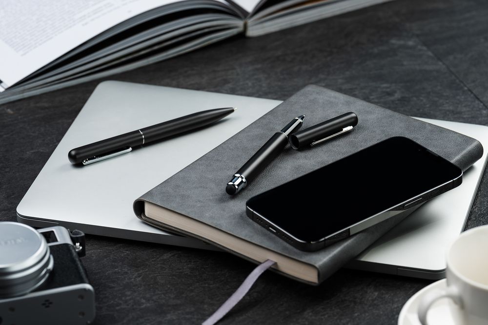 Роллер Scribo со стилусом, матовый черный / Миниатюра WWW (1000)