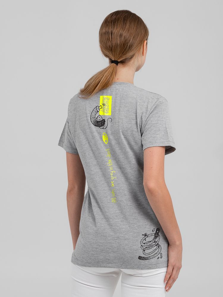 Футболка с термонаклейками Meow, серый меланж / Миниатюра WWW (1000)