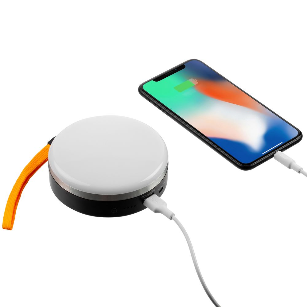 Фонарь с функцией аккумулятора Obero, белый с черным / Миниатюра WWW (1000)