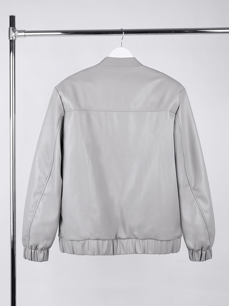 Бомбер из искусственной кожи Univer, серый / Миниатюра WWW (1000)