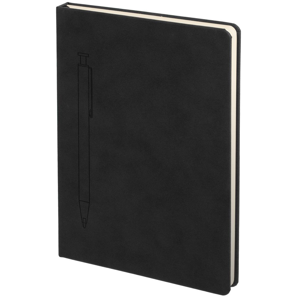 Ежедневник Magnet с ручкой, черный с голубым / Миниатюра WWW (1000)