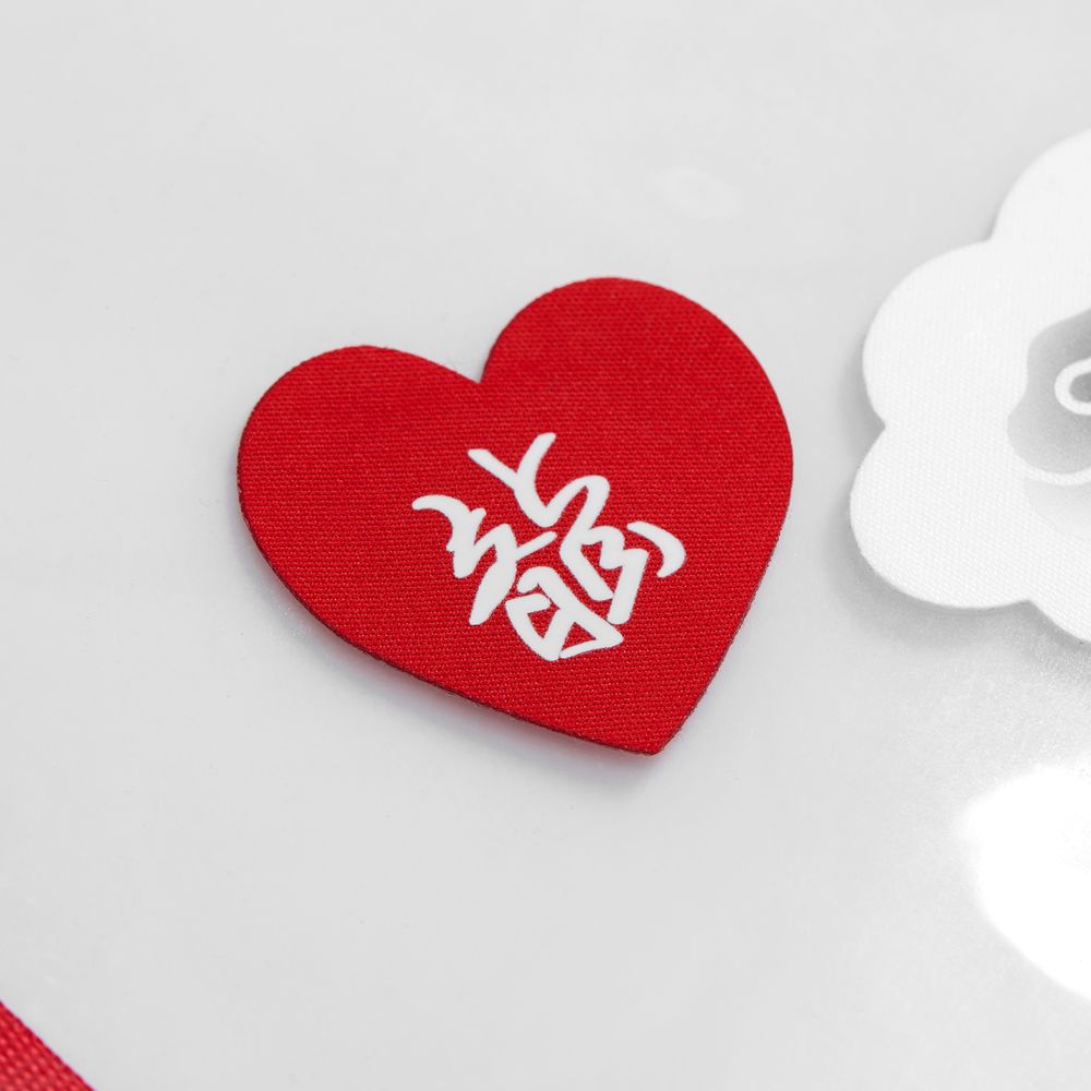 Наклейка тканевая Lunga Сor, M, красная / Миниатюра нанесения (1000)