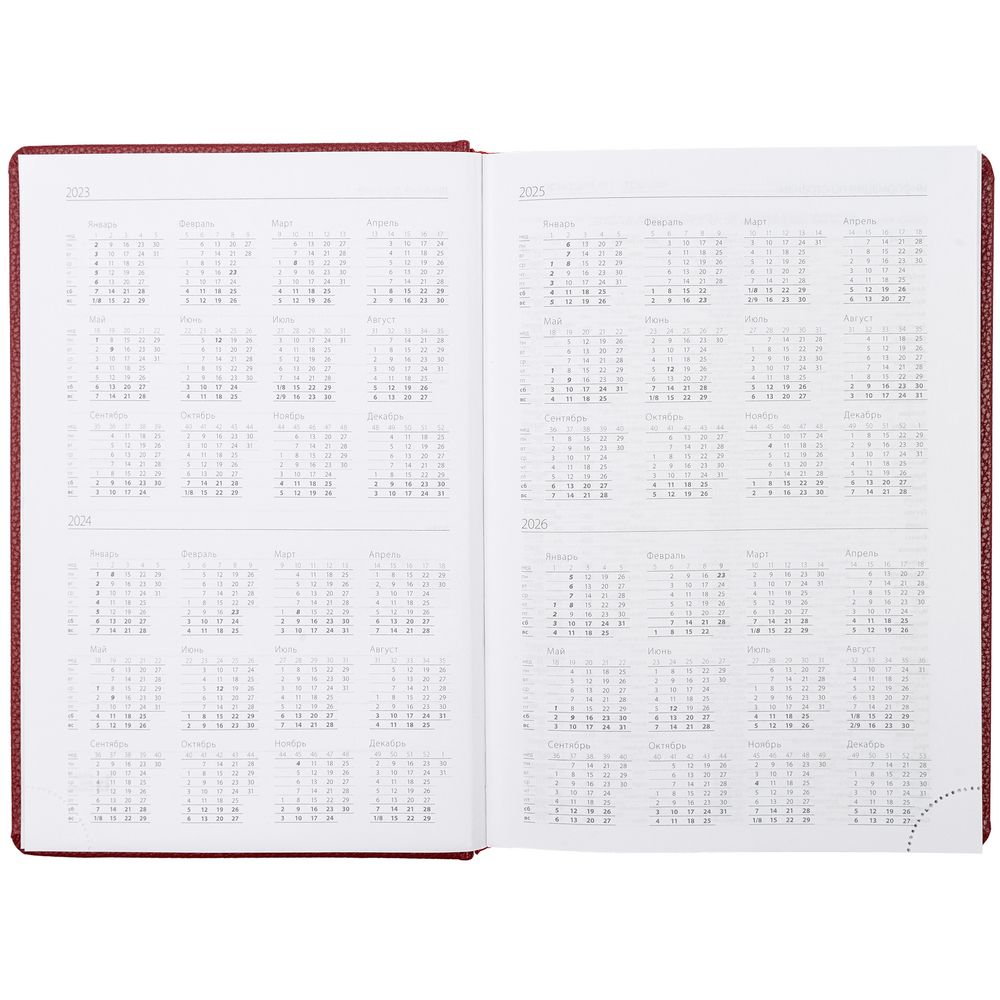 Ежедневник Sagrin, недатированный, красный / Миниатюра WWW (1000)