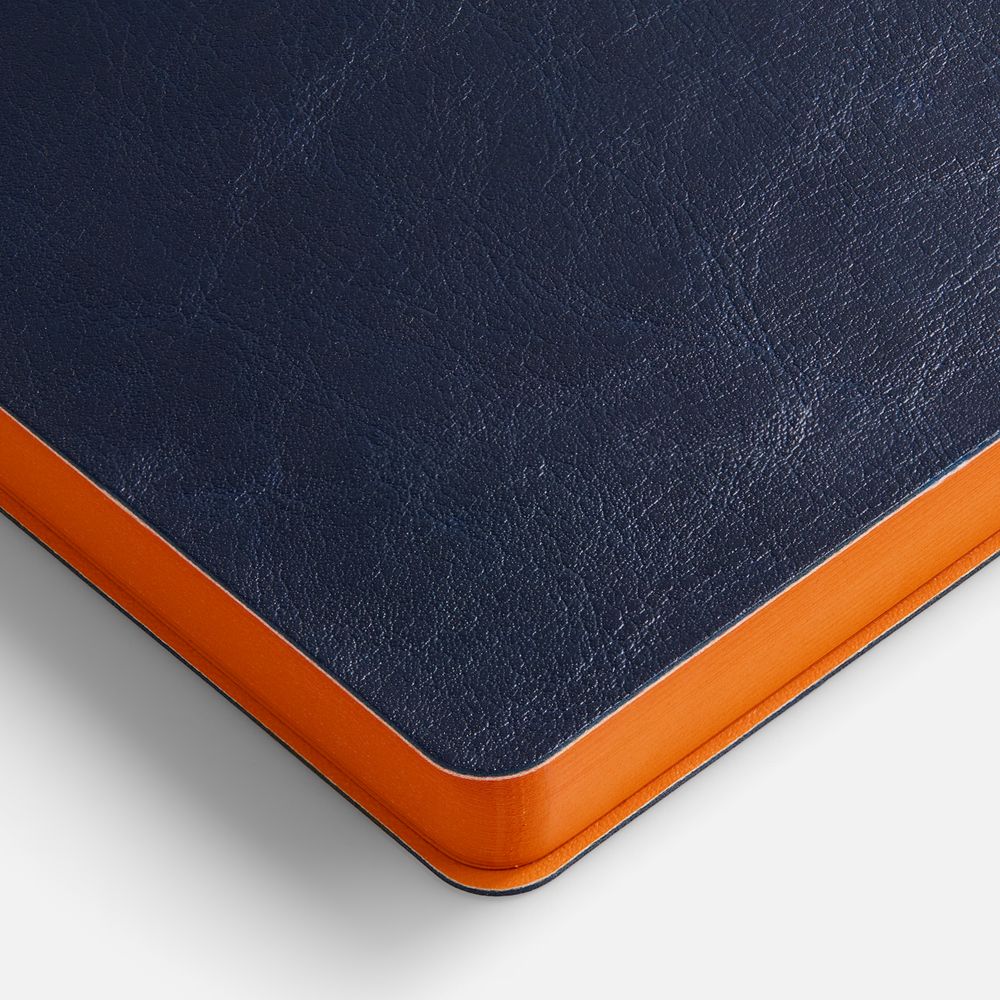 Ежедневник Doppio, недатированный, синий с оранжевым / Миниатюра WWW (1000)