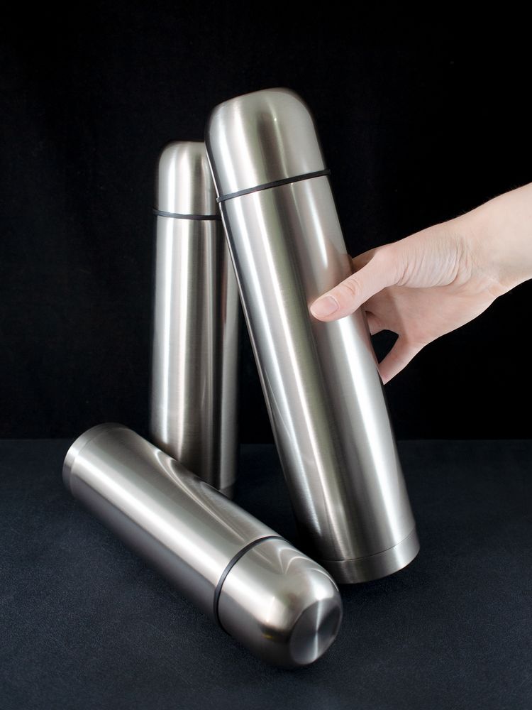 Термос Plain 1000, ver. 2, серебристый / Миниатюра WWW (1000)