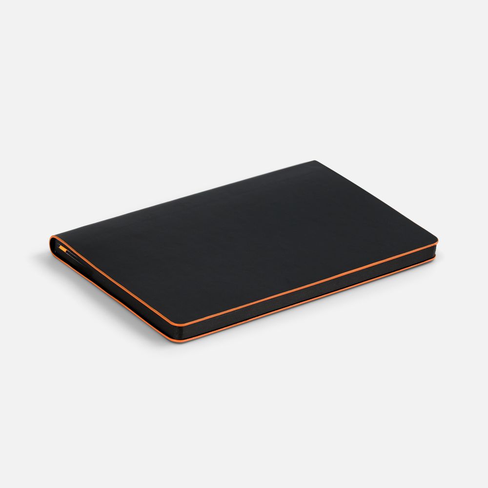 Ежедневник Trait, недатированный, черный с оранжевым / Миниатюра WWW (1000)