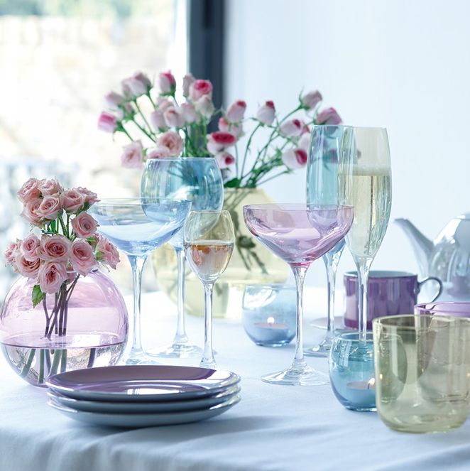 Набор из 4 бокалов для шампанского Polka Saucer, пастельный / Миниатюра WWW (1000)