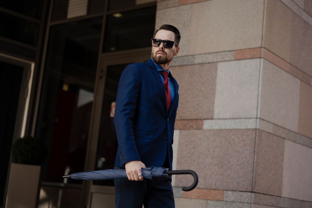 Зонт-трость Magic с проявляющимся цветочным рисунком, темно-синий / Миниатюра WWW (1000)