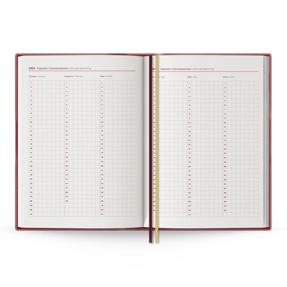 Ежедневник Ronda, датированный, бордовый / Миниатюра WWW (1000)