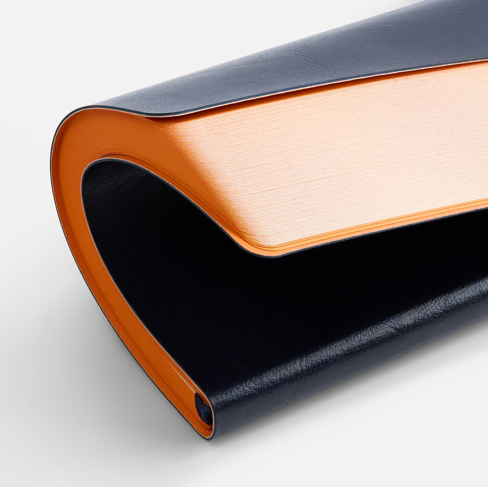 Ежедневник Doppio, недатированный, синий с оранжевым / Миниатюра WWW (1000)