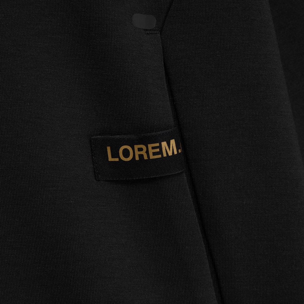 Лейбл тканевый Epsilon, S, черный / Миниатюра нанесения (1000)