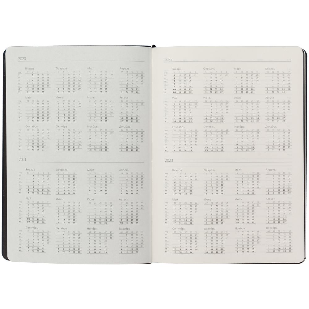 Ежедневник Ridge, недатированный, черный / Миниатюра WWW (1000)