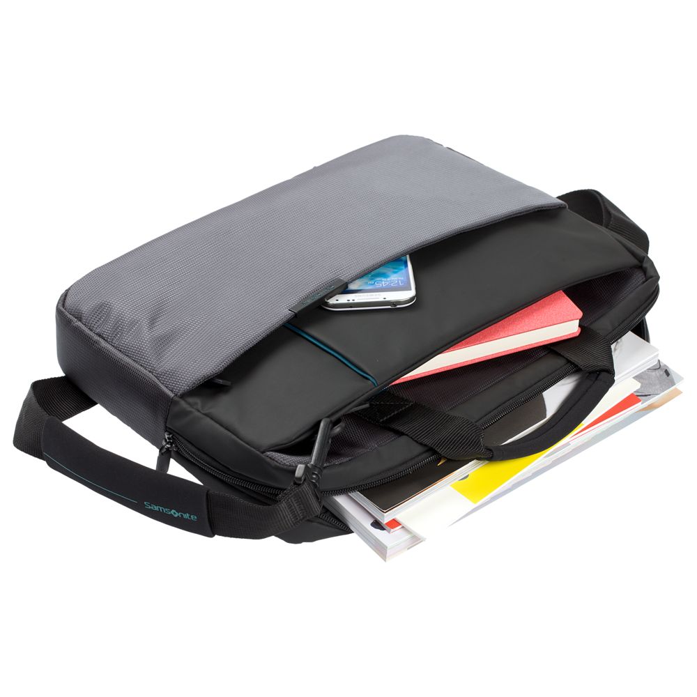 Сумка для ноутбука Qibyte Laptop Bag, темно-серая с черными вставками / Миниатюра WWW (1000)