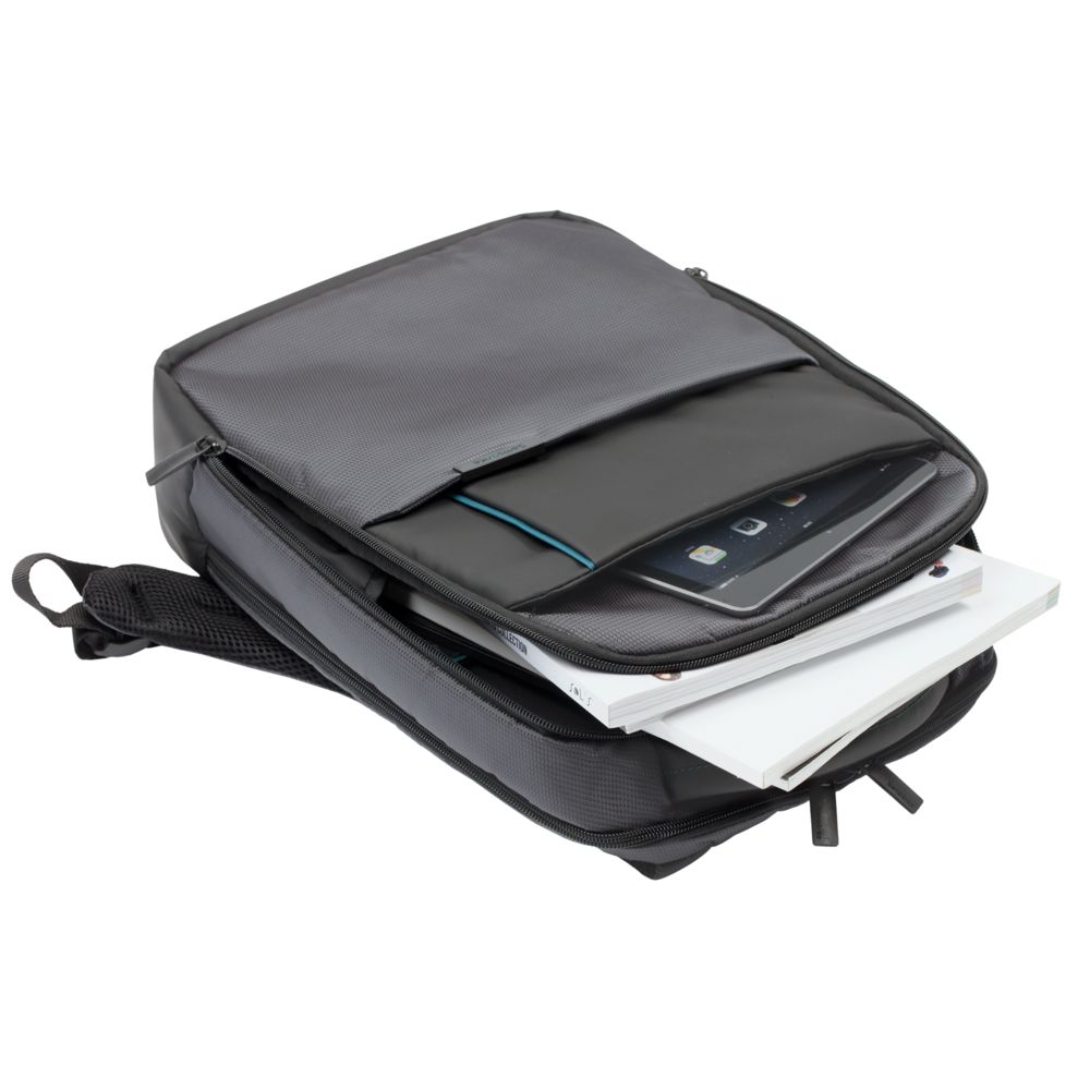 Рюкзак для ноутбука Qibyte Laptop Backpack, темно-серый с черными вставками / Миниатюра WWW (1000)