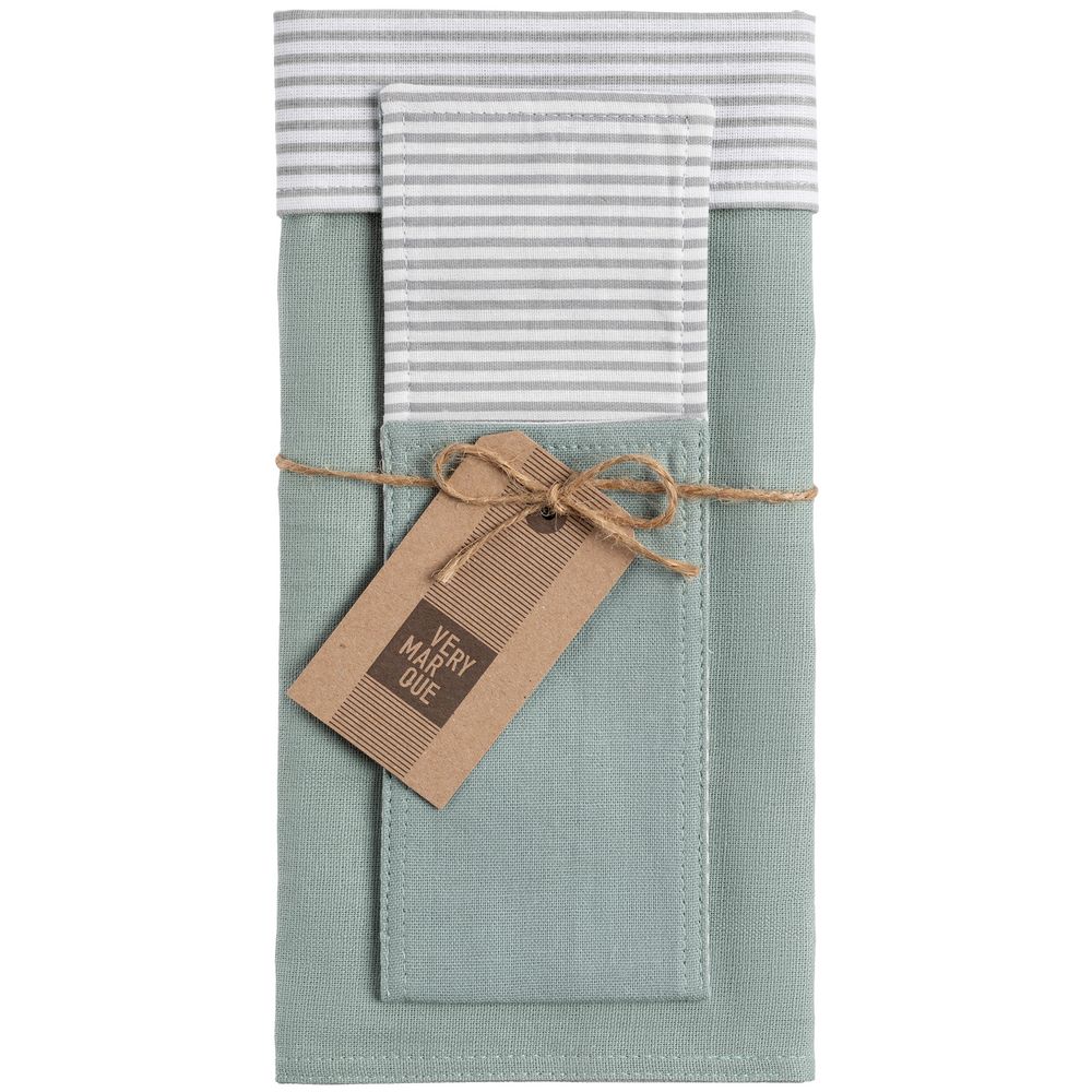 Набор Feast Mist: сервировочная салфетка и куверт, зеленый / Миниатюра WWW (1000)