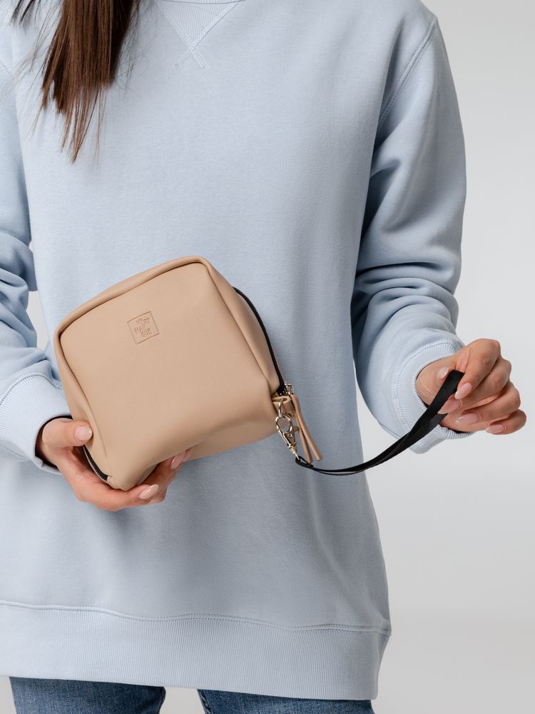 Дорожная косметичка Cubo, бежевая с логотипом / Миниатюра WWW (1000)