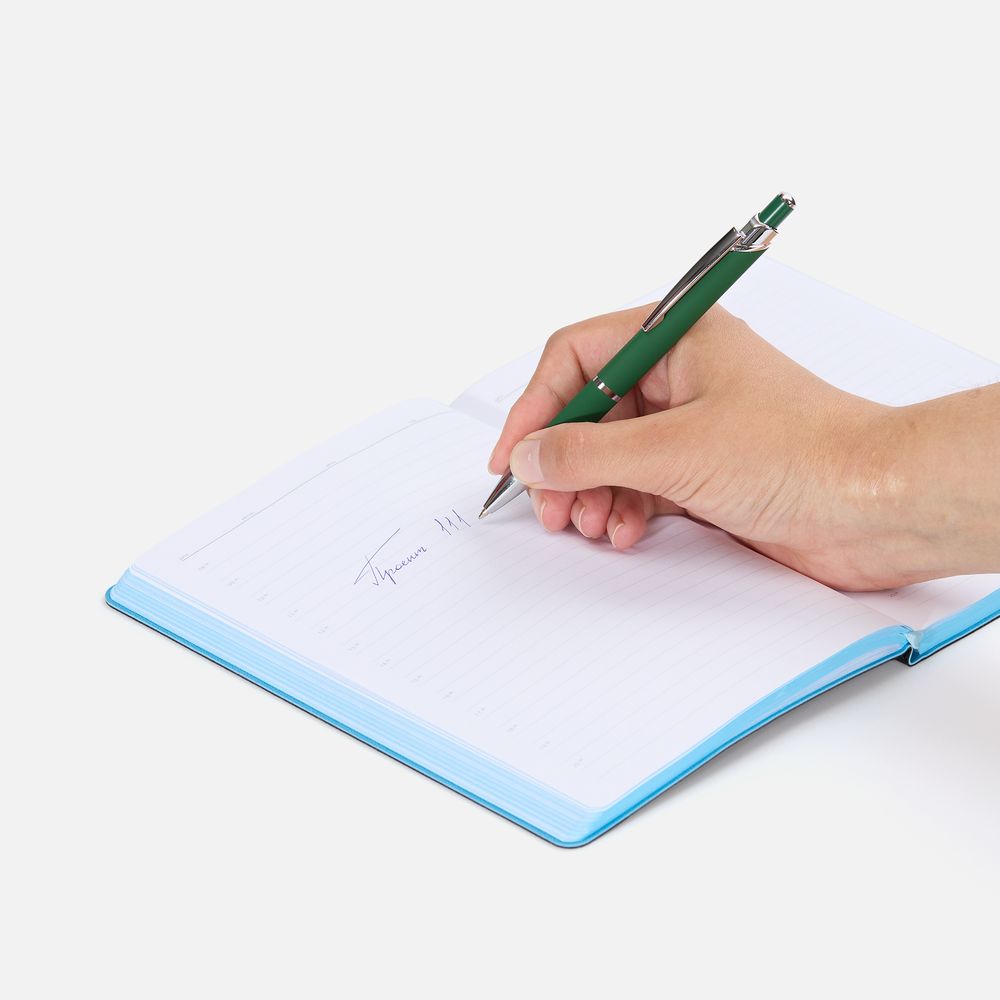 Ручка шариковая Chromos Soft Touch, зеленая / Миниатюра WWW (1000)