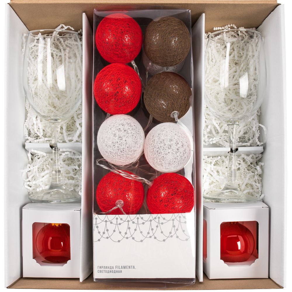 Набор Merry Moments для шампанского, красный / Миниатюра WWW (1000)