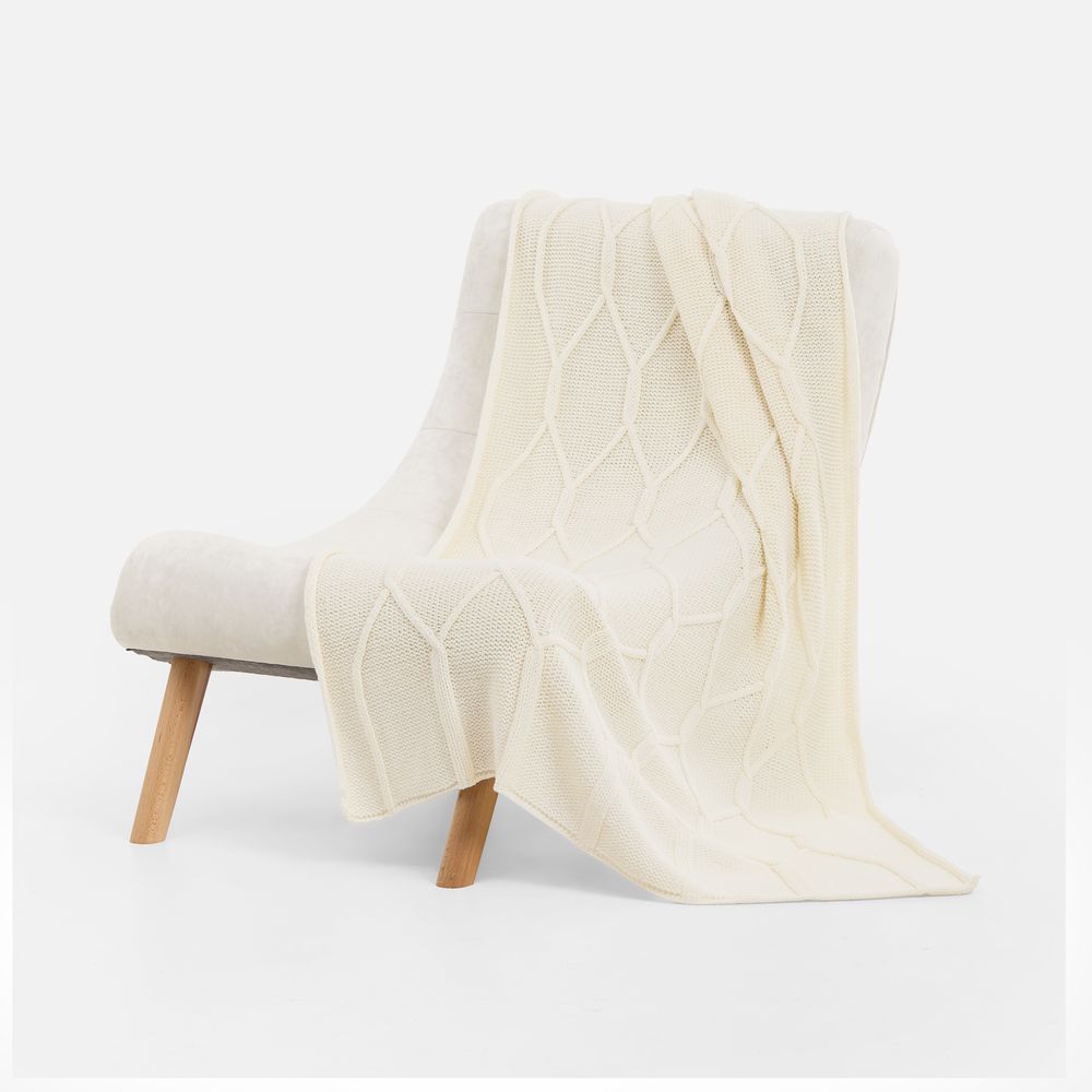 Плед Curve Verve, молочно-белый / Миниатюра WWW (1000)