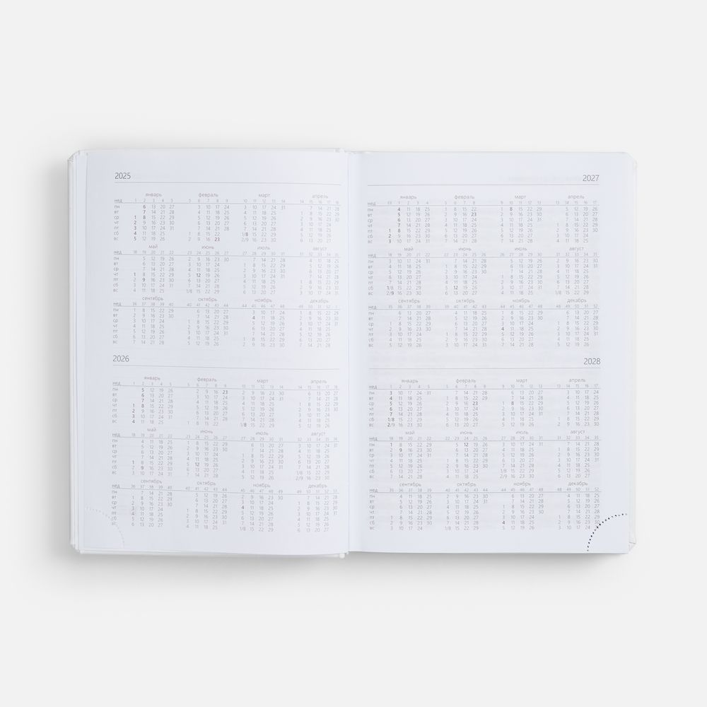 Ежедневник Nebraska, недатированный, белый / Миниатюра WWW (1000)