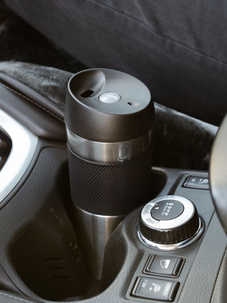 Термостакан Solingen Grip, серо-стальной / Миниатюра WWW (1000)