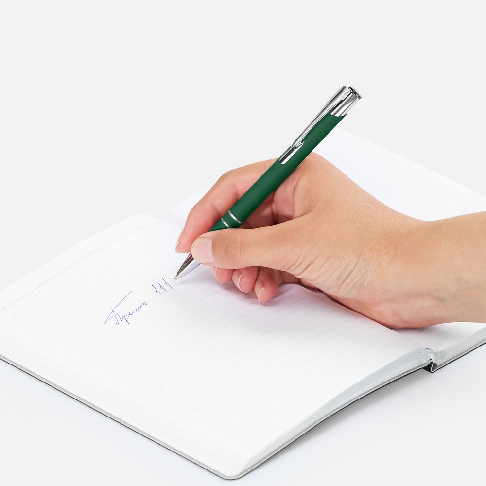 Ручка шариковая Keskus Soft Touch, зеленая / Миниатюра WWW (1000)