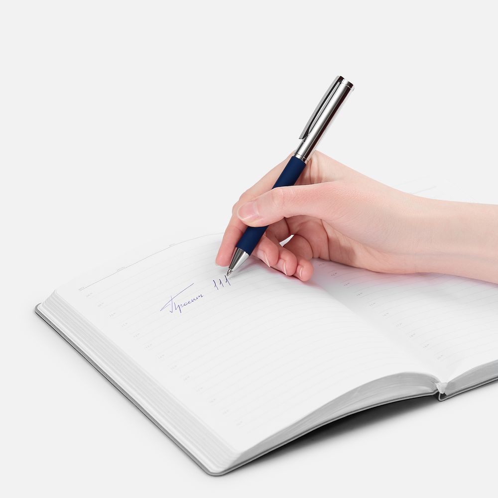 Ручка шариковая Eyeshot Soft Touch, темно-синяя / Миниатюра WWW (1000)