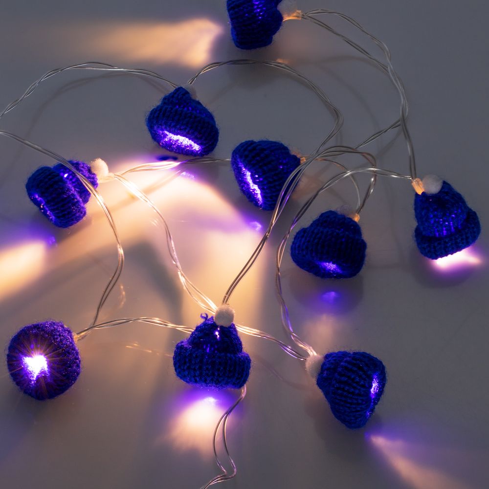 Гирлянда Cosy Poms, синяя / Миниатюра WWW (1000)