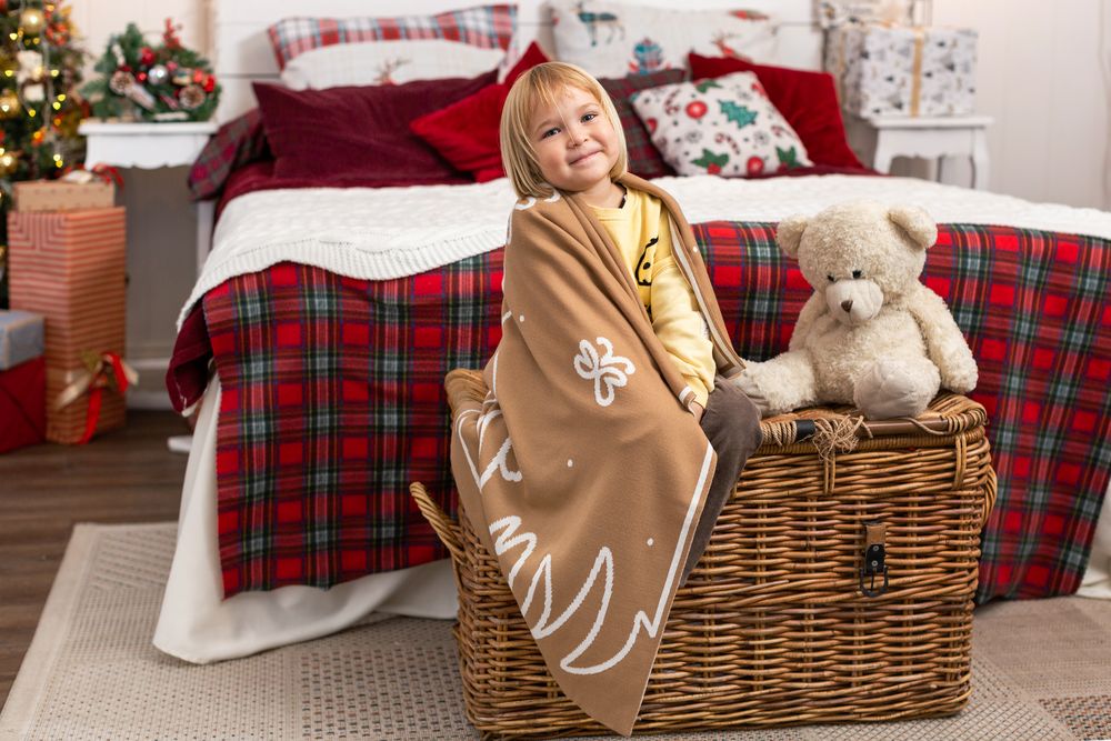 Детский плед Tender. Rabbit, песочный с белым / Миниатюра WWW (1000)