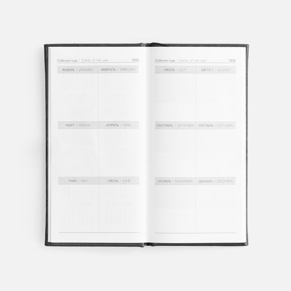 Еженедельник Baza, датированный, черный / Миниатюра WWW (1000)