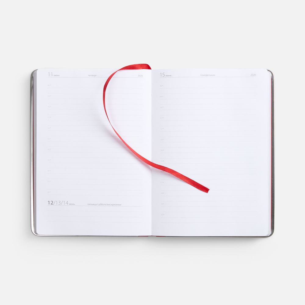 Ежедневник Metal Frame на заказ, датированный, красный / Миниатюра WWW (1000)