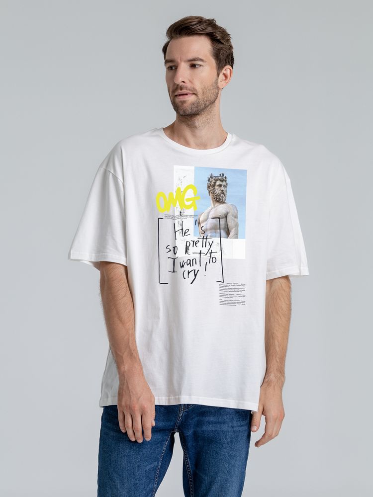 Футболка оверсайз «He is So Pretty. Нептун», белая / Миниатюра WWW (1000)