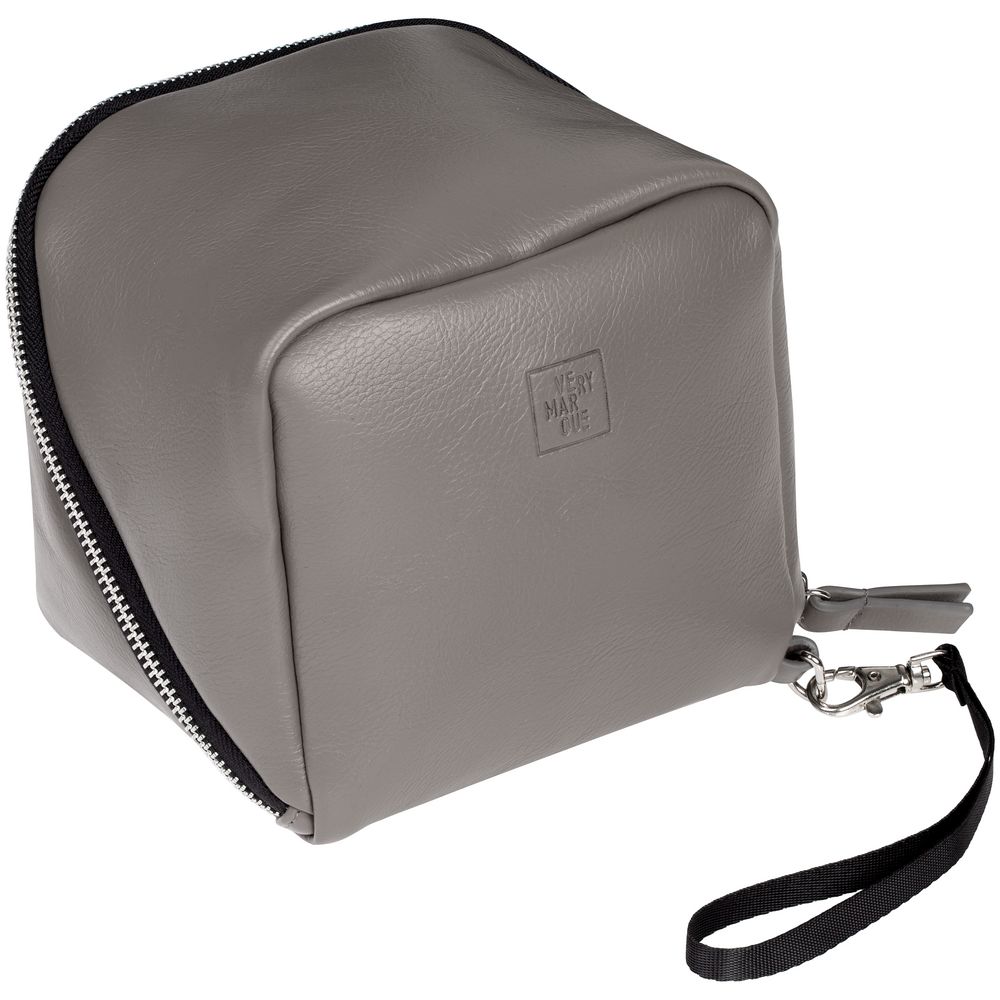 Дорожная косметичка Cubo, серая с логотипом / Миниатюра WWW (1000)