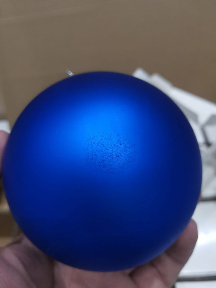 Оформительский шар Finery, 10 см, матовый синий / Миниатюра WWW (1000)