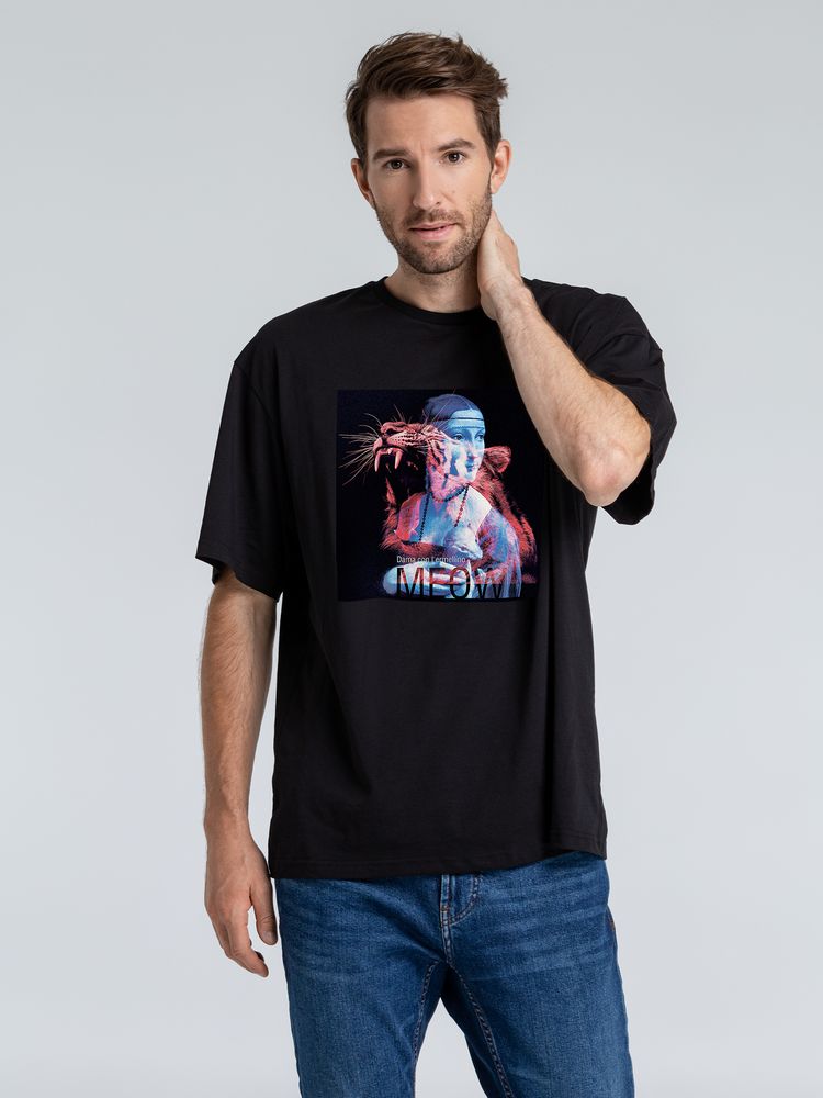 Футболка оверсайз «Дама с горностаем», черная / Миниатюра WWW (1000)