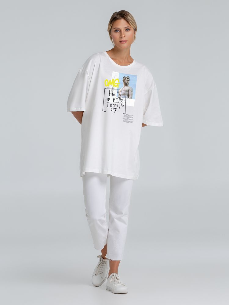 Футболка оверсайз «He is So Pretty. Нептун», белая / Миниатюра WWW (1000)