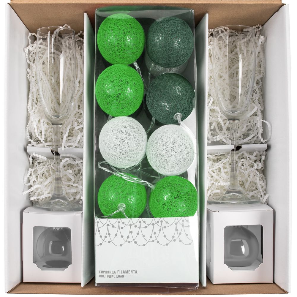 Набор Merry Moments для шампанского, зеленый / Миниатюра WWW (1000)