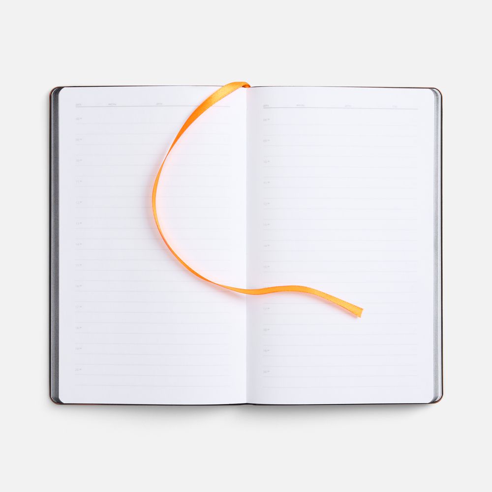 Ежедневник Trait, недатированный, черный с оранжевым / Миниатюра WWW (1000)