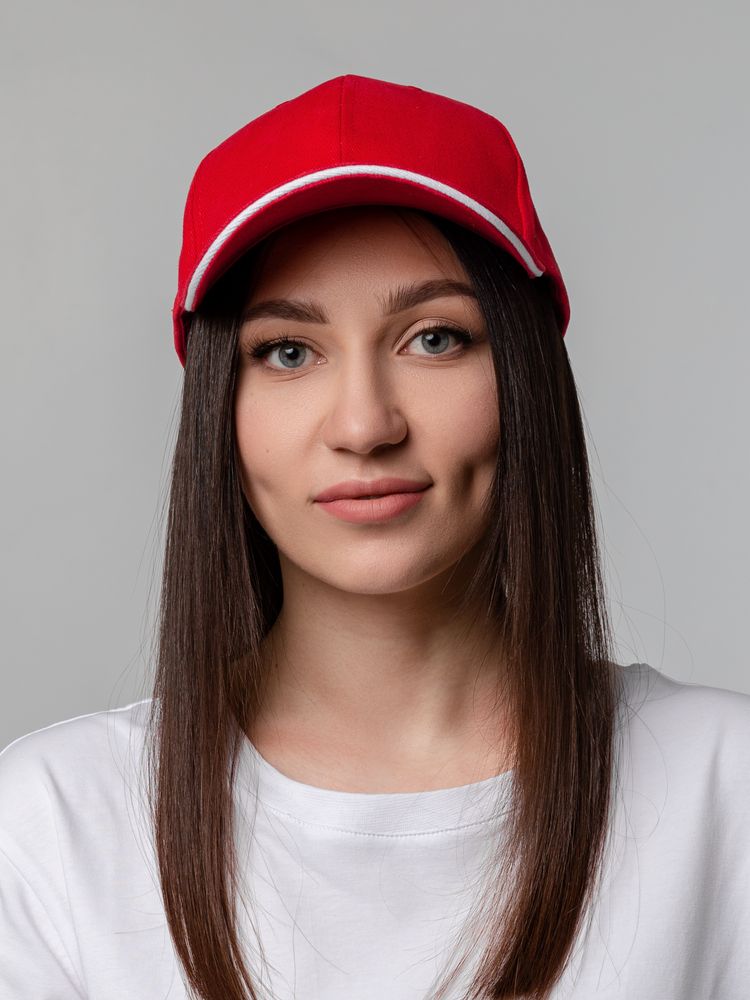 Бейсболка Unit Generic, красная с белым кантом / Миниатюра WWW (1000)