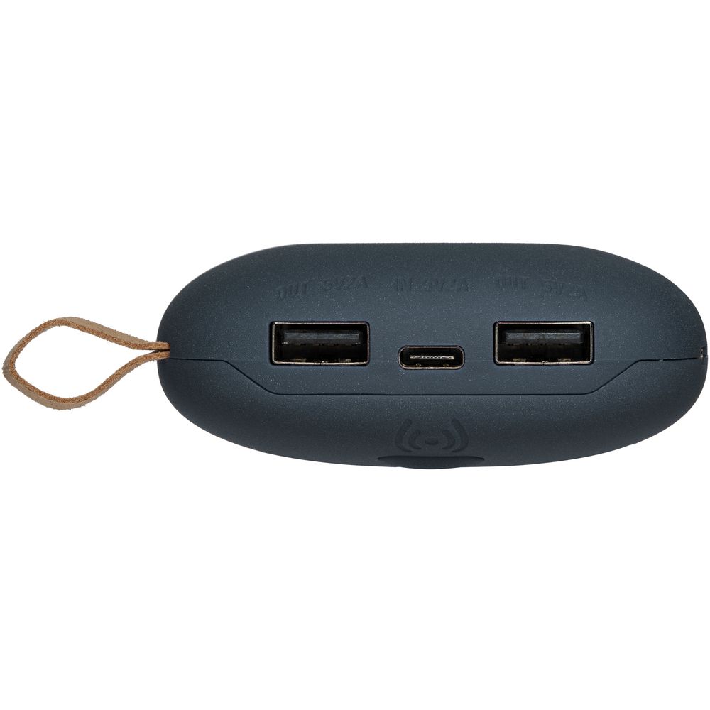 Аккумулятор с беспроводной зарядкой Pebble Wireless 9000 мАч, серо-синий / Миниатюра WWW (1000)