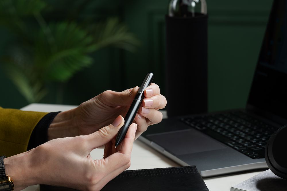 Ручка шариковая Scribo, матовая черная / Миниатюра WWW (1000)