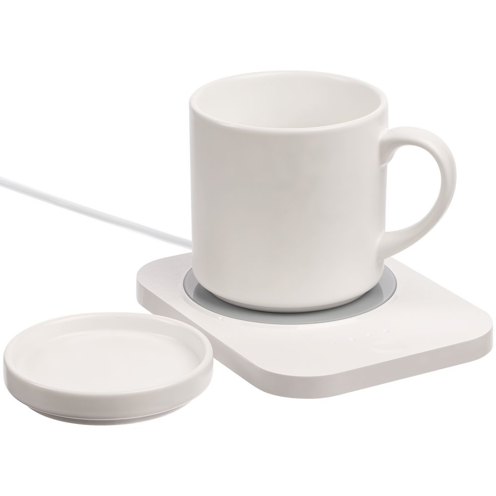 Кружка с подогревом и беспроводной зарядкой Dual Base Plus, белая / Миниатюра WWW (1000)