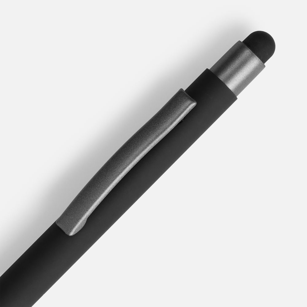 Ручка шариковая Atento Soft Touch Stylus со стилусом, черная / Миниатюра WWW (1000)