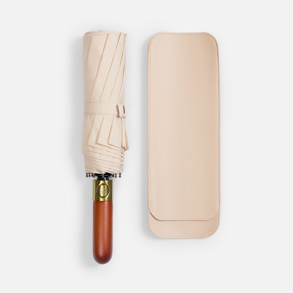 Зонт складной Cloudburst в подарочной упаковке, бежевый / Миниатюра WWW (1000)